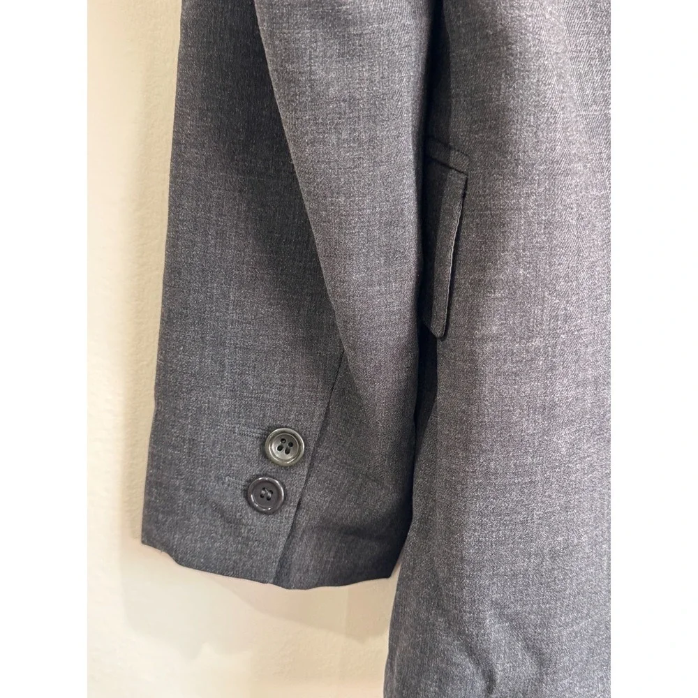 Rare 90s ESCADA by Margaretha Ley Grey Virgin Wool Blazer Made in Germany Sz 36